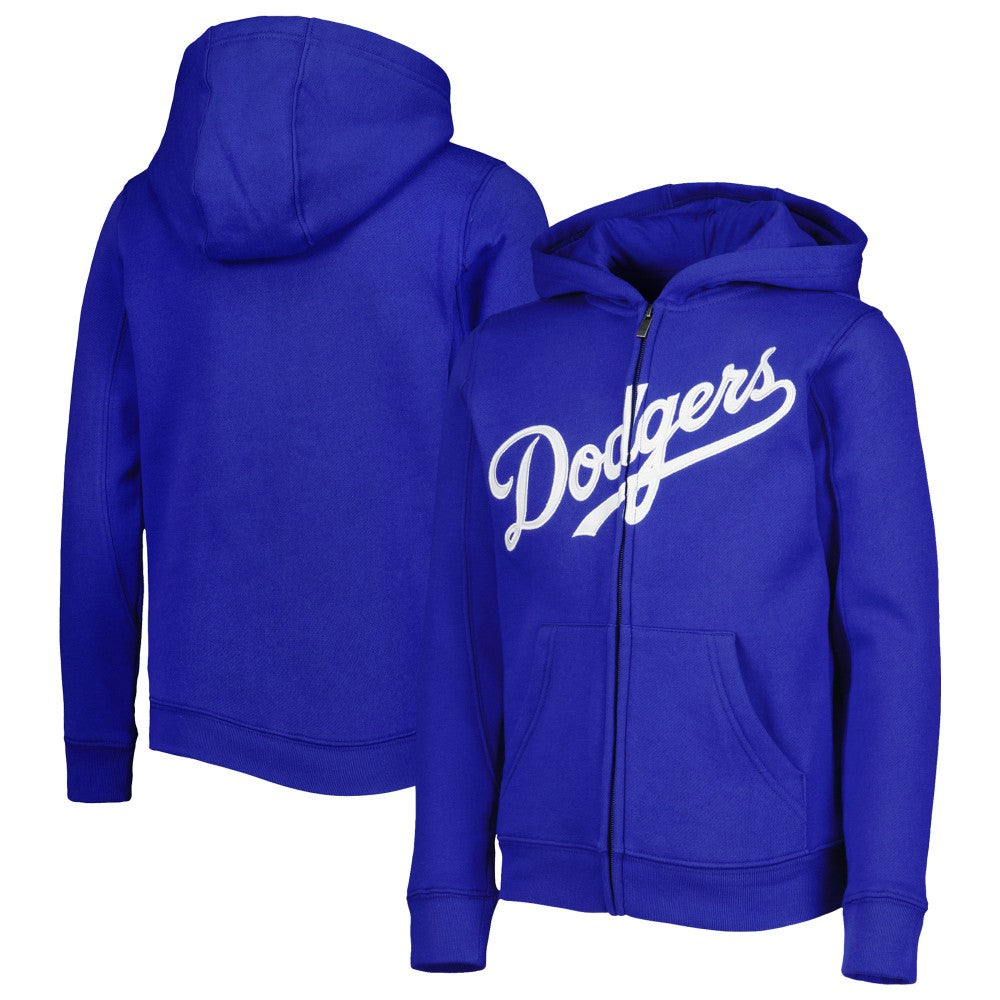 Los Angeles Dodgers Youth Wordmark Full-Zip Fleece Hoodie Royal