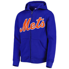 New York Mets Youth Wordmark Full-Zip Fleece Hoodie Royal