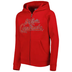 St. Louis Cardinals Youth Wordmark Full-Zip Fleece Hoodie Red