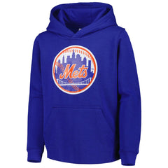 New York Mets Youth Team Primary Logo Pullover Hoodie Royal
