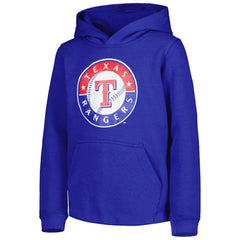 Texas Rangers Youth Team Primary Logo Pullover Hoodie Royal