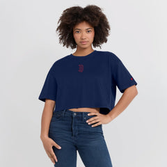 Boston Red Sox Women's Elements Super Soft Boxy Cropped T-Shirt Navy