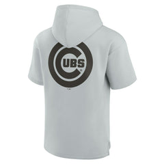 Chicago Cubs Unisex Elements Super Soft Fleece Short Sleeve Pullover Hoodie Gray