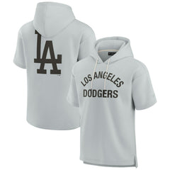Los Angeles Dodgers Unisex Elements Super Soft Fleece Short Sleeve Pullover Hoodie Gray