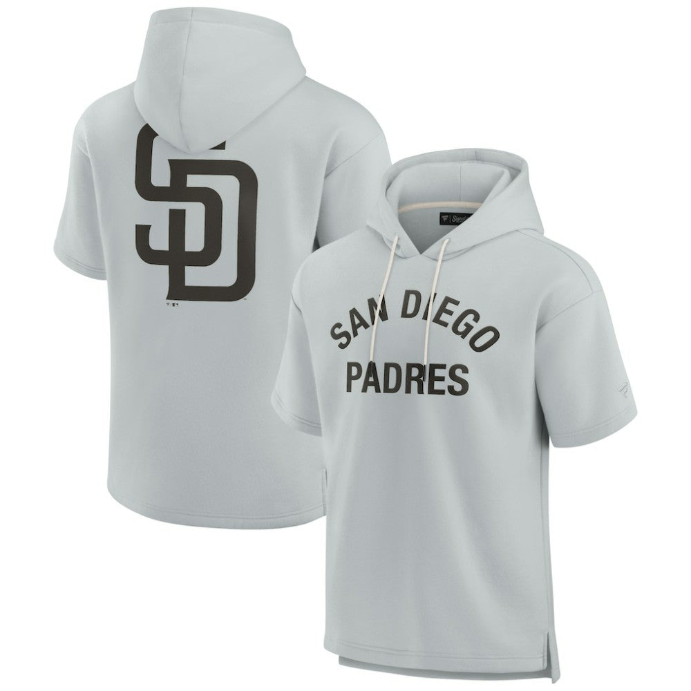San Diego Padres Unisex Elements Super Soft Fleece Short Sleeve Pullover Hoodie Gray