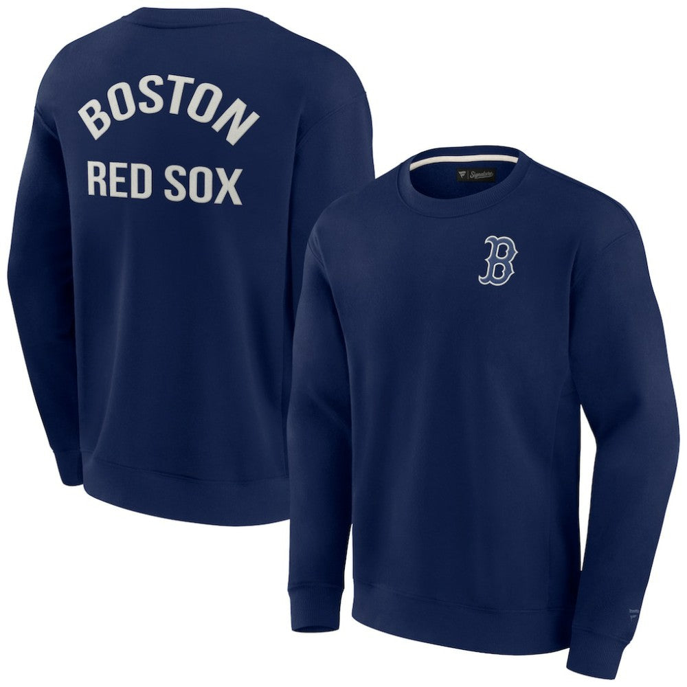 Boston Red Sox Unisex Super Soft Pullover Crew Sweatshirt Navy