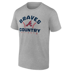 Atlanta Braves Team Go For Two T-Shirt Heather Gray