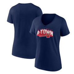 Atlanta Braves Women's Paint the Black V-Neck T-Shirt Navy