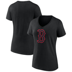 Boston Red Sox Women's Rough Diamond V-Neck T-Shirt Black