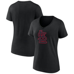 St. Louis Cardinals Women's Rough Diamond V-Neck T-Shirt Black