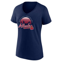 Atlanta Braves Women's One Champion V-Neck T-Shirt Navy