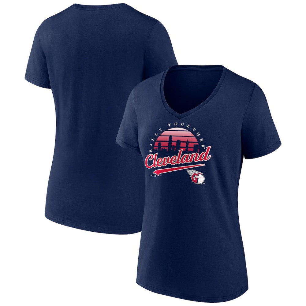Cleveland Guardians Women's One Champion V-Neck T-Shirt Navy