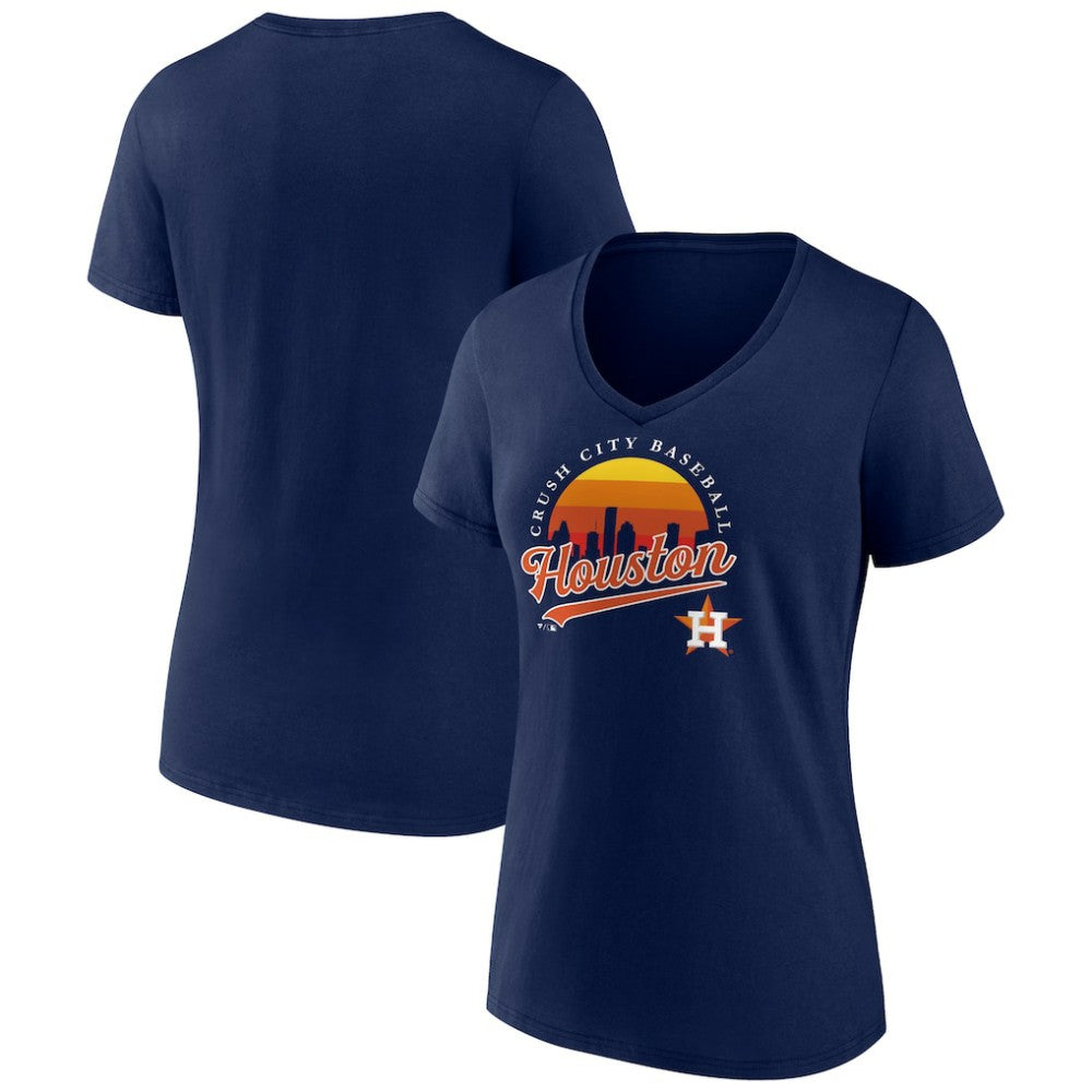 Houston Astros Women's One Champion V-Neck T-Shirt Navy