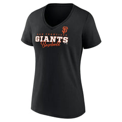 San Francisco Giants Women's Back In Business V-Neck T-Shirt Black