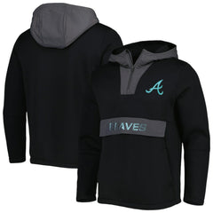 Atlanta Braves Levelwear Ruckus Quarter-Zip Hoodie Black