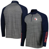 Cleveland Guardians Levelwear Vandal Raglan Quarter-Zip Top Heather Gray