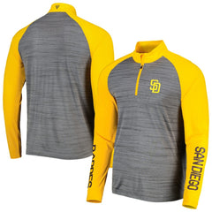 San Diego Padres Levelwear Vandal Raglan Quarter-Zip Top Heather Gray