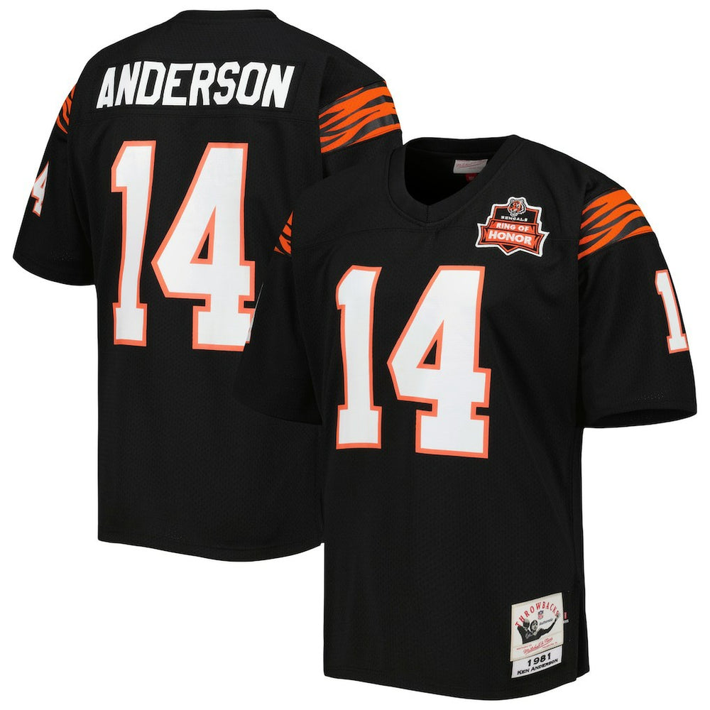 Ken Anderson Cincinnati Bengals 1981 Authentic Throwback Retired Player Jersey - Black for sale