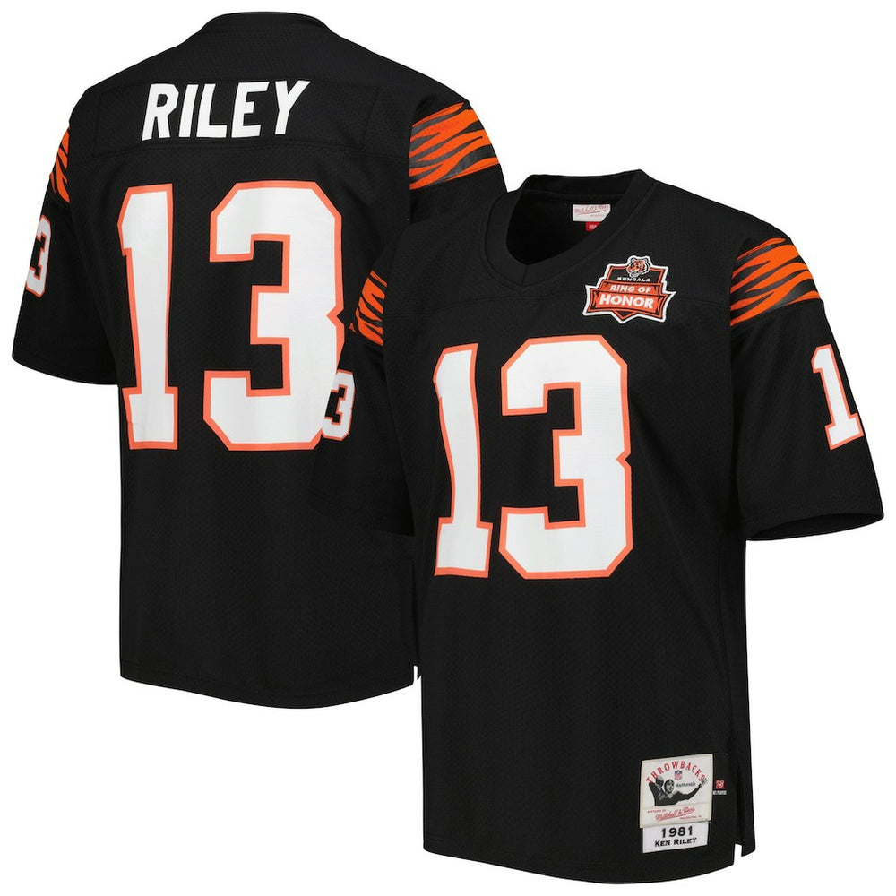 Ken Riley Cincinnati Bengals 1981 Authentic Throwback Retired Player Jersey - Black on sale