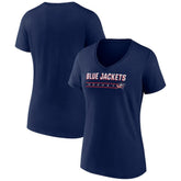 Columbus Blue Jackets Women's Primary Play V-Neck T-Shirt Navy