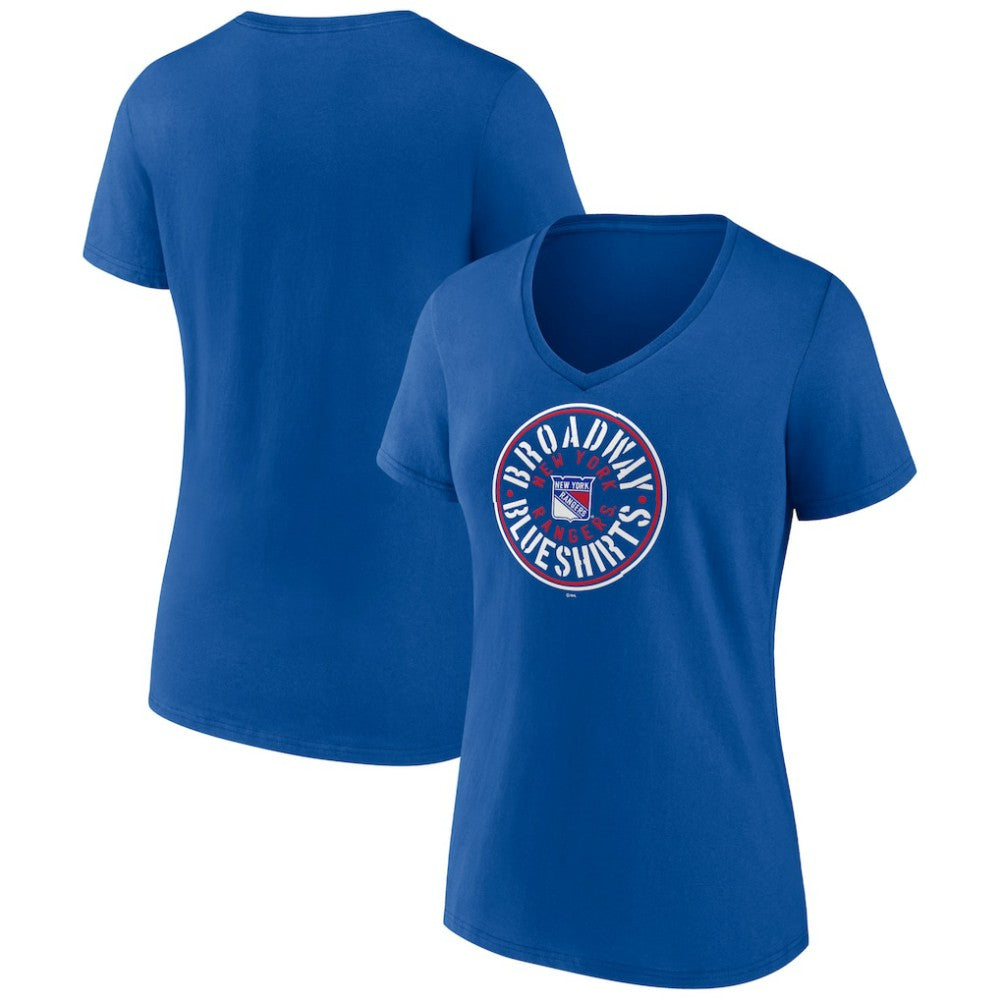 New York Rangers Women's Active Edge V-Neck T-Shirt Blue
