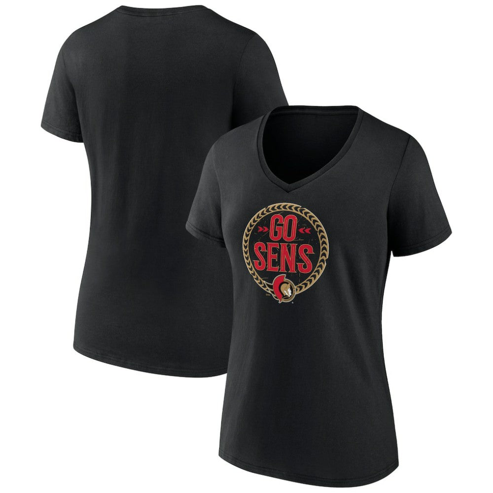Ottawa Senators Women's Active Edge V-Neck T-Shirt Black