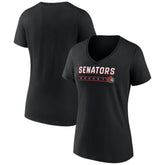 Ottawa Senators Women's Primary Play V-Neck T-Shirt Black