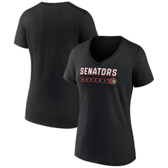 Ottawa Senators Women's Primary Play V-Neck T-Shirt Black