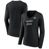 Dallas Stars Women's Forge Long Sleeve V-Neck T-Shirt Black