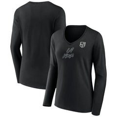 Los Angeles Kings Women's Forge Long Sleeve V-Neck T-Shirt Black