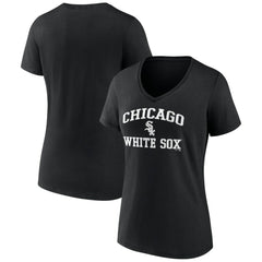 Chicago White Sox Women's Heart and Soul V-Neck T-Shirt Black