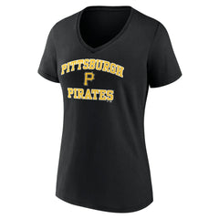 Pittsburgh Pirates Women's Heart and Soul V-Neck T-Shirt Black
