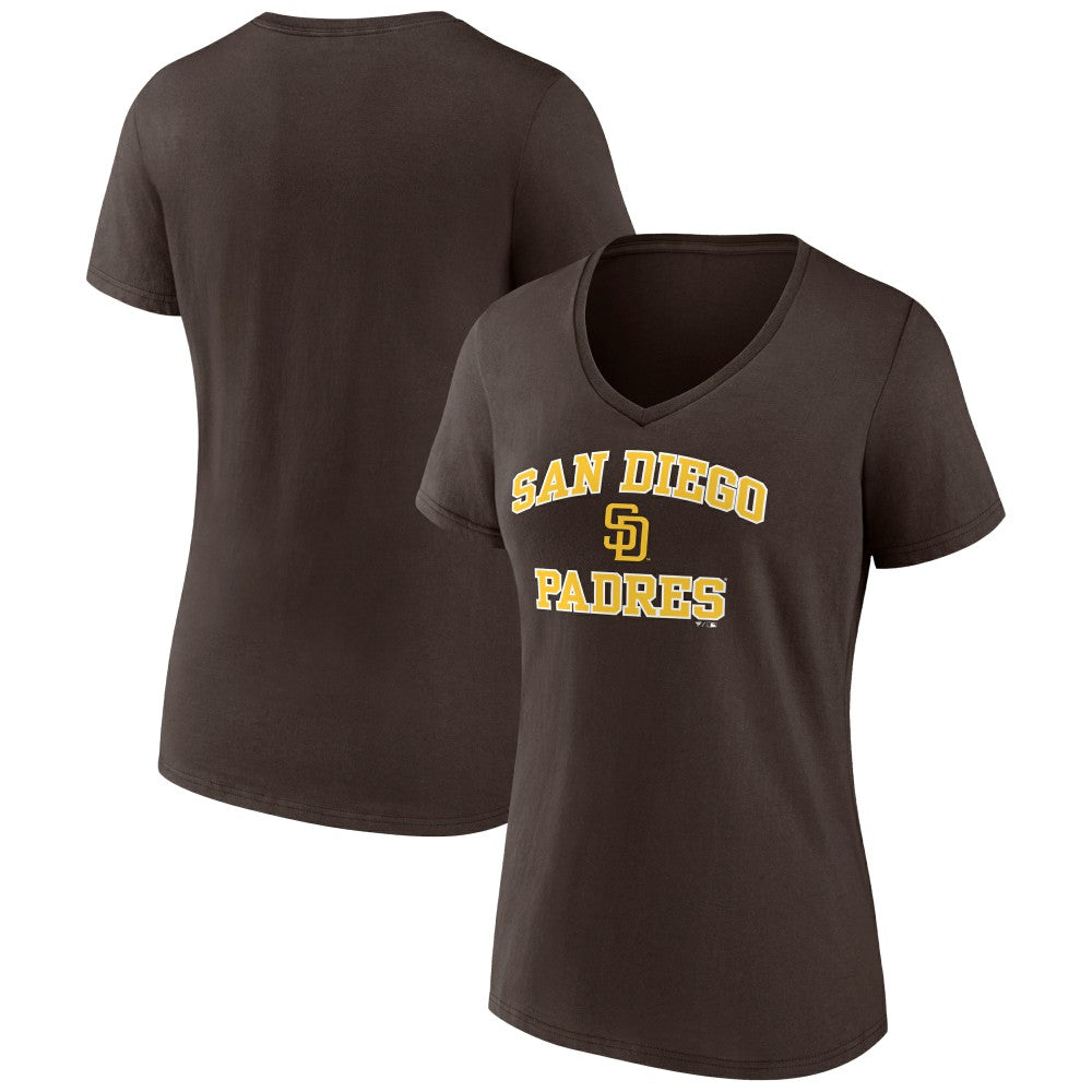 San Diego Padres Women's Heart and Soul V-Neck T-Shirt Brown