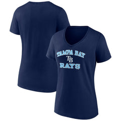 Tampa Bay Rays Women's Heart and Soul V-Neck T-Shirt Navy