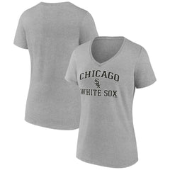 Chicago White Sox Women's Heart and Soul V-Neck T-Shirt Gray