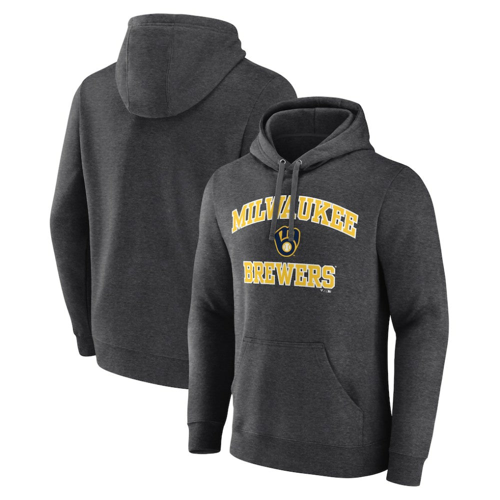 Milwaukee Brewers Heart and Soul Pullover Hoodie Charcoal