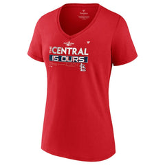 St. Louis Cardinals Women's 2022 NL Central Division Champions Locker Room V-Neck T-Shirt Red
