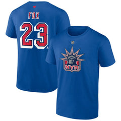 Adam Fox New York Rangers Fanatics Special Edition 2.0 Name & Number T-Shirt Blue
