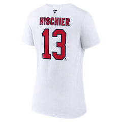 Nico Hischier New Jersey Devils Fanatics Women's Special Edition 2.0 Name & Number V-Neck T-Shirt White