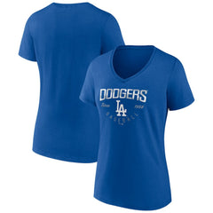 Los Angeles Dodgers Women's Live For It Team V-Neck T-Shirt Royal