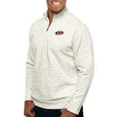 Carolina Hurricanes Antigua Gambit Quarter-Zip Pullover Top Oatmeal