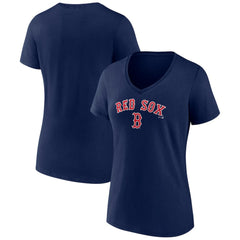Boston Red Sox Women's Lockup V-Neck T-Shirt Navy
