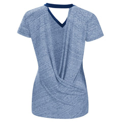 Chicago Cubs Touch Women's Halftime Back Wrap Top V-Neck T-Shirt Royal