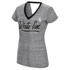 Chicago White Sox Touch Women's Halftime Back Wrap Top V-Neck T-Shirt Black