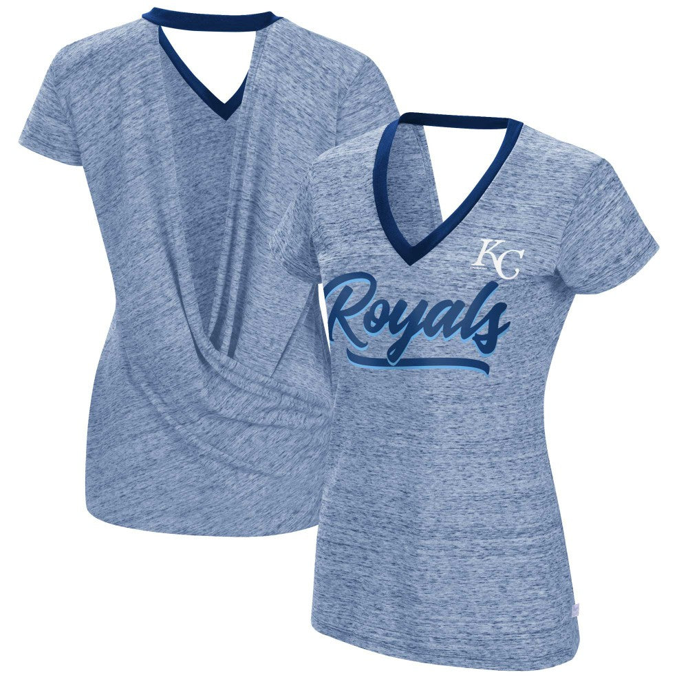 Kansas City Royals Touch Women's Halftime Back Wrap Top V-Neck T-Shirt Royal