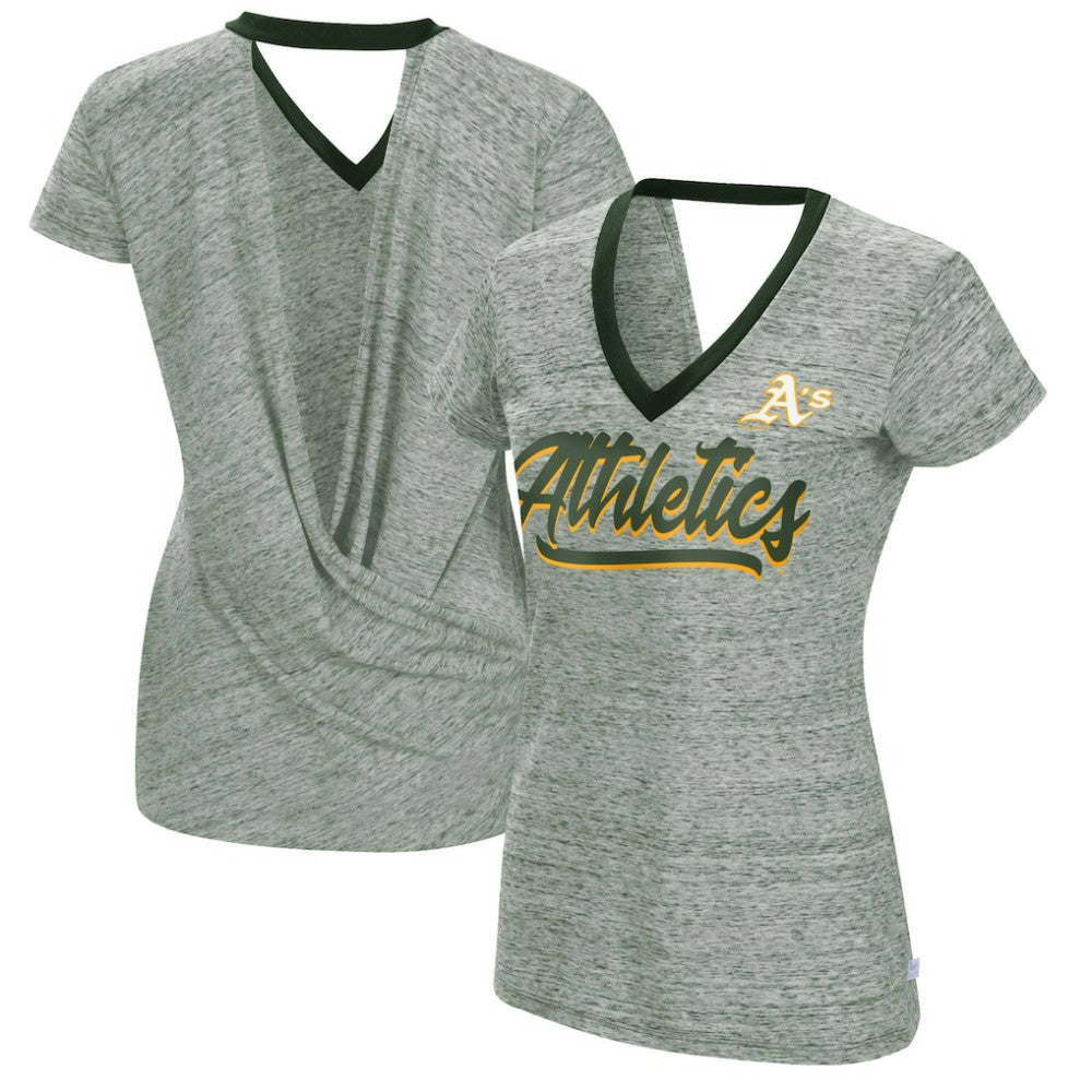 Athletics Touch Women's Halftime Back Wrap Top V-Neck T-Shirt Green