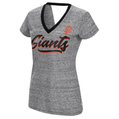 San Francisco Giants Touch Women's Halftime Back Wrap Top V-Neck T-Shirt Black