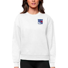 New York Rangers Antigua Women's Victory Crewneck Pullover Sweatshirt White