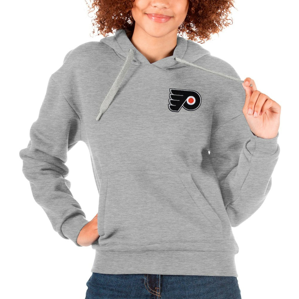 Philadelphia Flyers Antigua Women's Victory Pullover Hoodie Heather Gray