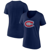 Montreal Canadiens Women's Team Logo V-Neck T-Shirt Navy
